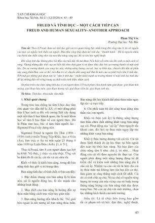 Frued và tính dục – một cách tiếp cận Freud and human sexuality - Another approach