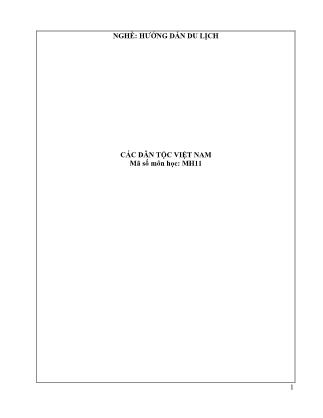 Giáo trình Các dân tộc Việt Nam