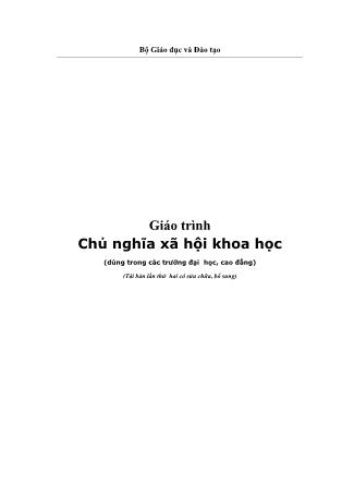 Giáo trình Chủ nghĩa xã hội khoa học - Đỗ Nguyên Phương