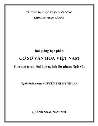 Giáo trình Cơ sở văn hóa Việt Nam
