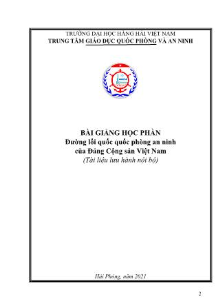 Giáo trình Đường lối quốc quốc phòng an ninh của Đảng Cộng sản Việt Nam (Phần 1)