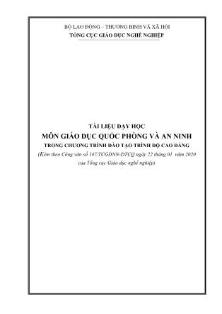 Giáo trình Giáo dục quốc phòng và an ninh - Trình độ Cao đẳng