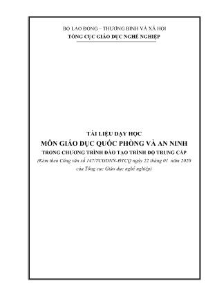 Giáo trình Giáo dục quốc phòng và an ninh - Trình độ Trung cấp