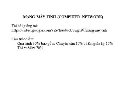 Giáo trình Mạng máy tính - Chương 1: Tổng quan