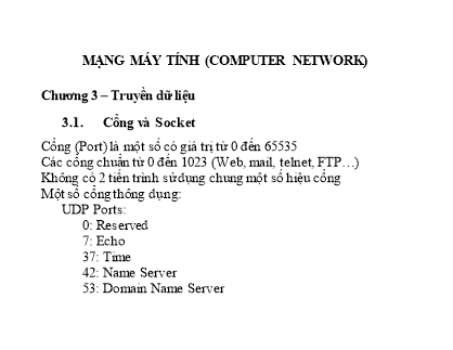 Giáo trình Mạng máy tính - Chương 3: Truyền dữ liệu