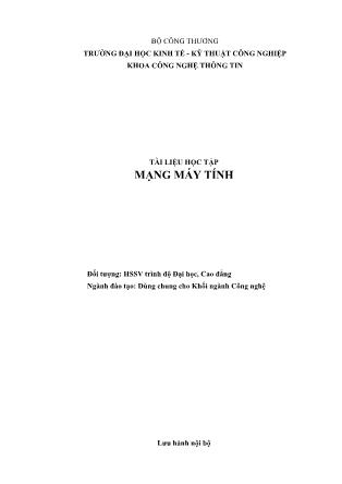 Giáo trình Mạng máy tính (Phần 1)
