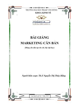 Giáo trình Marketing căn bản - Nguyễn Thị Thúy Hằng