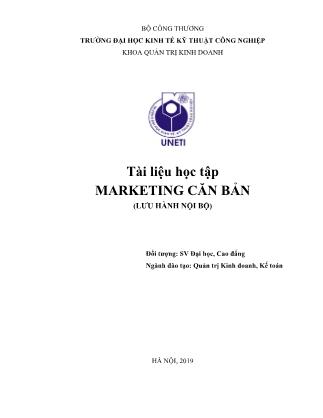 Giáo trình Marketing căn bản (Phần 1) - Trường Đại học Kinh tế Kỹ thuật Công nghiệp