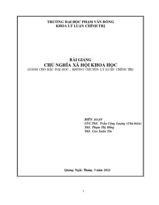 Giáo trình môn Chủ nghĩa xã hội khoa học