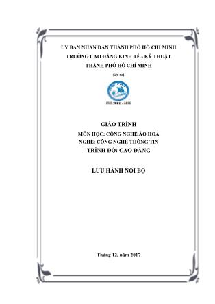 Giáo trình nghề Công nghệ thông tin - Công nghệ ảo hoá