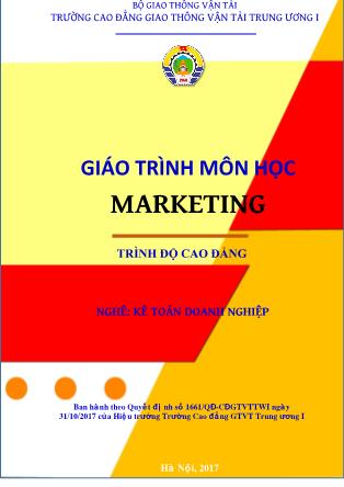 Giáo trình nghề Kế toán doanh nghiệp - Marketing (Phần 1)