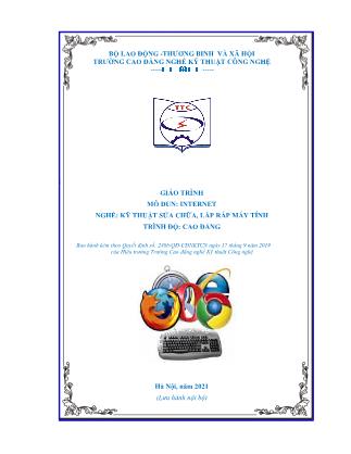 Giáo trình nghề Kỹ thuật sửa chữa, lắp ráp máy tính - Môđun: Internet