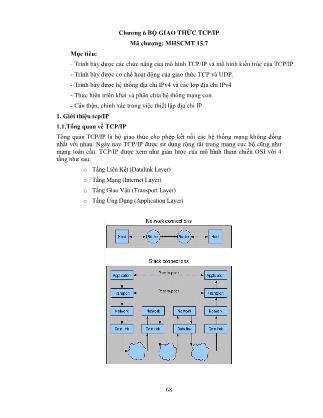 Giáo trình nghề Kỹ thuật sửa chữa, lắp ráp máy tính - Môđun: Mạng máy tính (Phần 2) - Trường Cao đẳng nghề Kỹ thuật công nghệ