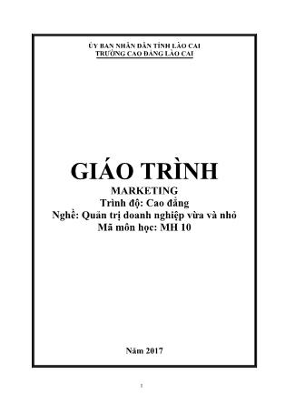 Giáo trình nghề Quản trị doanh nghiệp vừa và nhỏ - Marketing