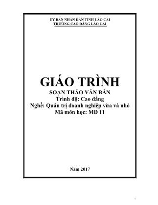 Giáo trình nghề Quản trị doanh nghiệp vừa và nhỏ - Soạn thảo văn bản