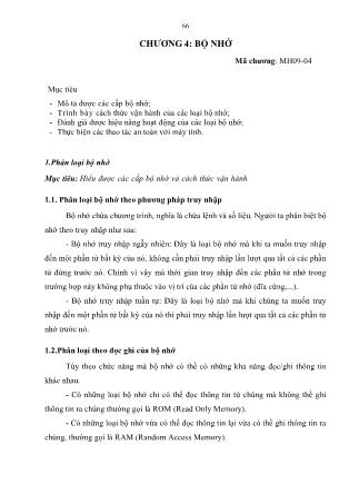 Giáo trình nghề Quản trị mạng - Cấu trúc máy tính (Phần 2)
