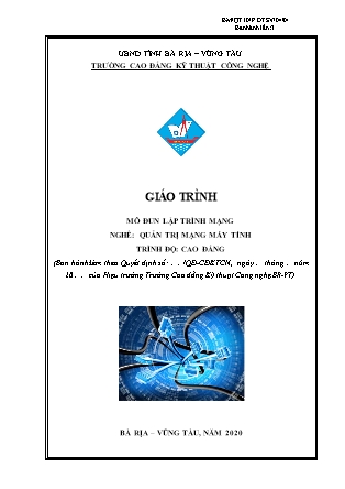 Giáo trình nghề Quản trị mạng máy tính - Môđun: Lập trình mạng