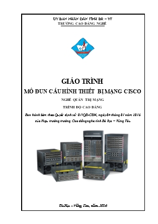 Giáo trình nghề Quản trị mạng - Môđun: Cấu hình thiết bị mạng Cisco