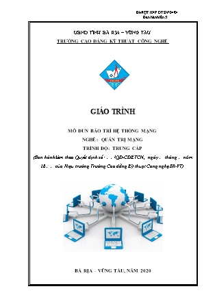 Giáo trình Quản trị mạng - Môđun: Bảo trì hệ thống mạng
