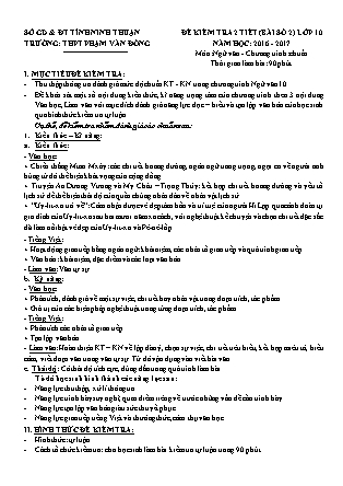 Kiểm tra 90 phút môn Ngữ văn Lớp 10 - Bài viết số 2 - Năm học 2016-2017 - Trường THPT Phạm Văn Đồng (Có đáp án)