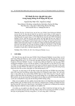 Kỹ thuật đa truy cập phi trực giao trong mạng thông tin di động thế hệ sau