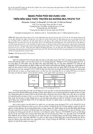 Mạng phân phối nội dung cdn trên nền giao thức truyền đa đường multipath TCP