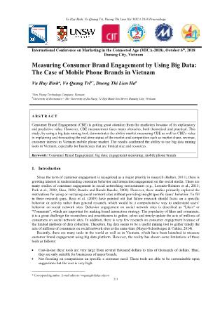Measuring consumer brand engagement by using big data: The case of mobile phone brands in Vietnam