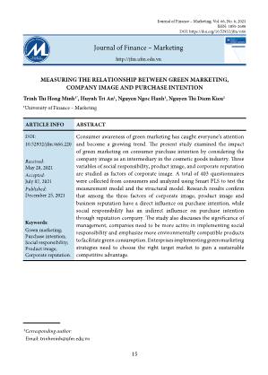 Measuring the relationship between green marketing, company image and purchase intention