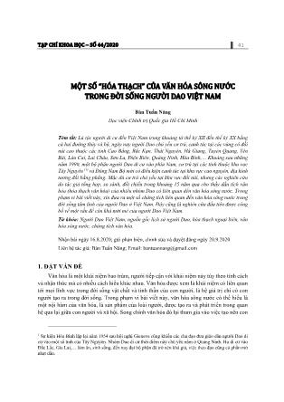 Một số “hóa thạch” của văn hóa sông nước trong đời sống người Dao Việt Nam