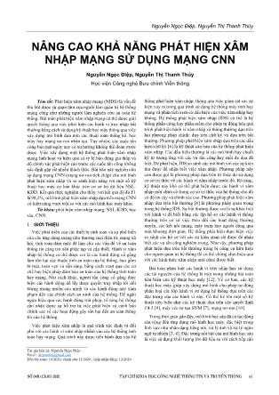 Nâng cao khả năng phát hiện xâm nhập mạng sử dụng mạng CNN