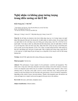 Nghệ nhân và không gian tưởng tượng trong diễn xướng sử thi Ê Đê