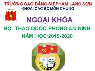 Ngoại khóa Hội thao quốc phòng an ninh - Năm học 2019-2020- Trường Cao đẳng Sư phạm Lạng Sơn