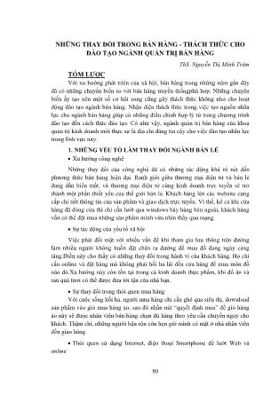 Những thay đổi trong bán hàng - Thách thức cho đào tạo ngành quản trị bán hàng