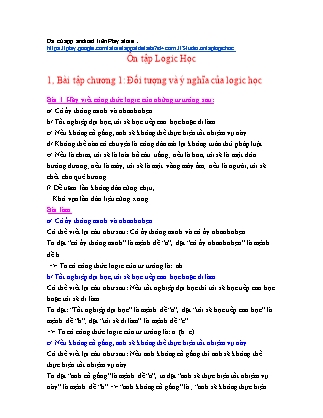 Ôn tập môn Logic học