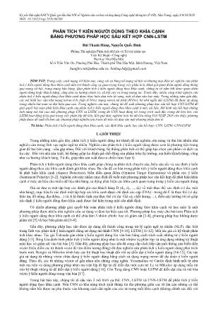 Phân tích ý kiến người dùng theo khía cạnh bằng phương pháp học sâu kết hợp CNN-LSTM