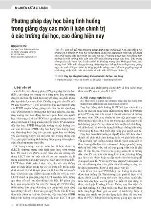 Phương pháp dạy học bằng tình huống trong giảng dạy các môn Lí luận chính trị ở các trường Đại học, Cao đẳng hiện nay