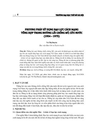 Phương pháp sử dụng bạo lực cách mạng tổng hợp trong đường lối chống Mỹ, cứu nước (1954 – 1975)