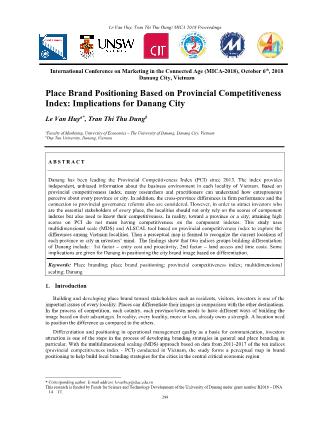 Place brand positioning based on provincial competitiveness index: Implications for Danang city