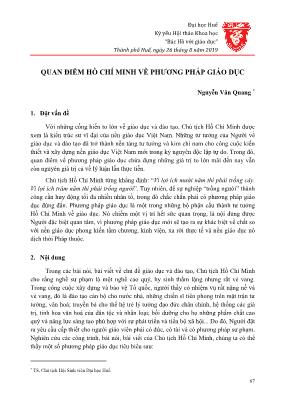 Quan điểm Hồ Chí Minh về phương pháp giáo dục