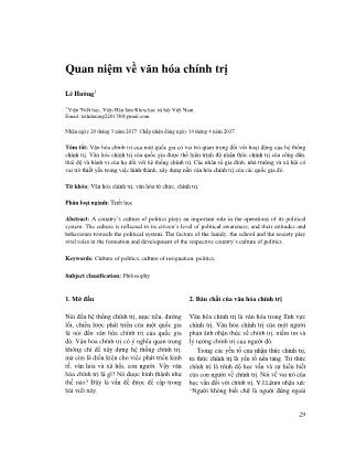 Quan niệm về văn hóa chính trị