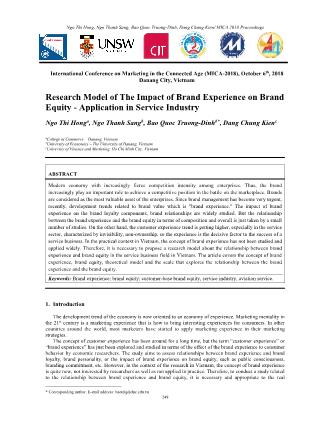 Research model of the impact of brand experience on brand equity - Application in service industry