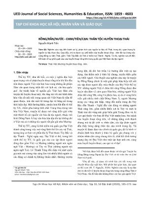 Rồng/rắn/nước - Chim/tiên/cạn: Thân tộc huyền thoại Thái