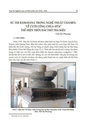 Sử thi Ramayana trong nghệ thuật Champa: “Lễ cưới công chúa Sita” thể hiện trên đài thờ Trà Kiệu