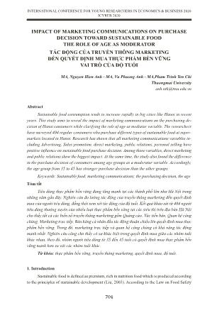 Tác động của truyền thông marketing đến quyết định mua thực phẩm bền vững vai trò của độ tuổi