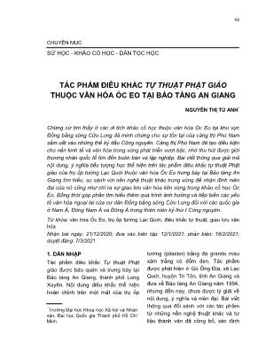 Tác phẩm điêu khắc tự thuật Phật giáo thuộc văn hóa Óc Eo tại bảo tàng An Giang