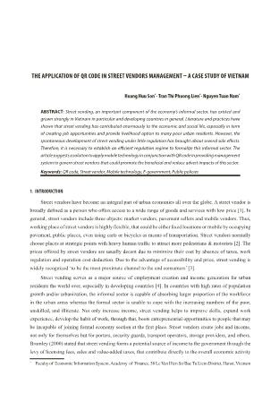 The application of QR code in street vendors management – a case study of Vietnam