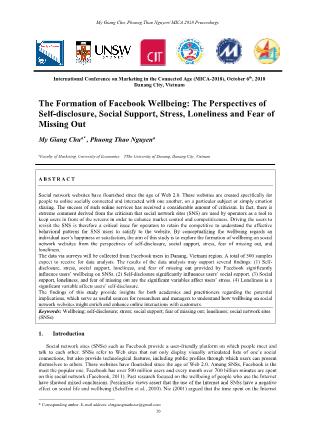 The formation of Facebook wellbeing: The perspectives of self-disclosure, social support, stress, loneliness and fear of missing out