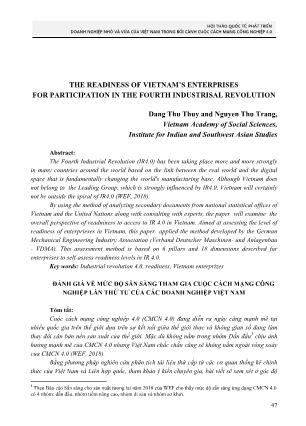 The readiness of Vietnam’s enterprises for participation in the fourth industrisal revolution