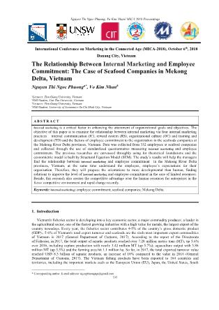 The relationship between internal marketing and employee commitment: The case of seafood companies in Mekong delta, Vietnam