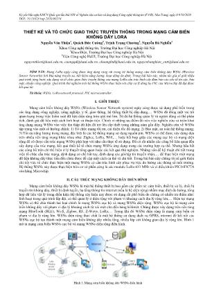 Thiết kế và tổ chức giao thức truyền thông trong mạng cảm biến không dây lora